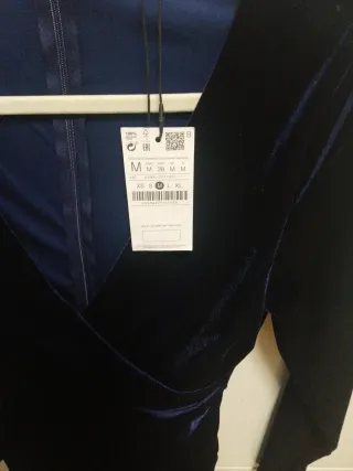 Vestido fiesta terciopelo azul talla M