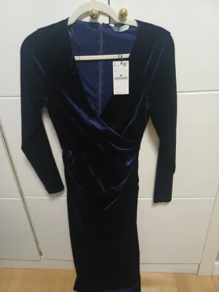 Vestido fiesta terciopelo azul talla M