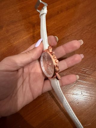 Orologio da polso bianco e oro rosa