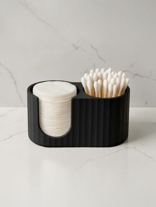 Dispenser dischi struccanti e cotton fioc nero 3D