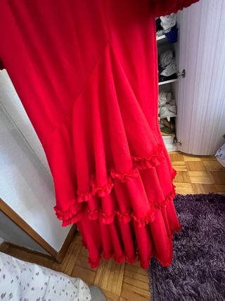 Traje Flamenca Rojo Volante Alto