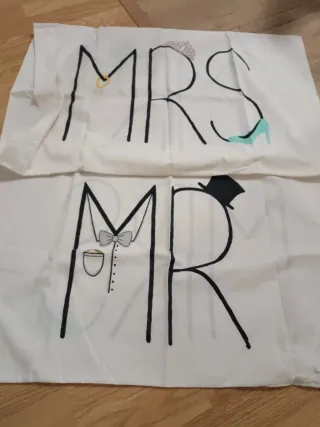 Funda almohada Mrs y Mr
