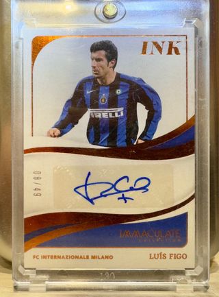 Luis Figo Auto 08/49 Panini Immaculate autograph