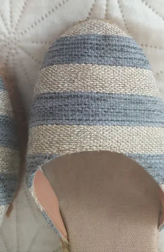Alpargatas cuña esparto rayas – sandalias verano