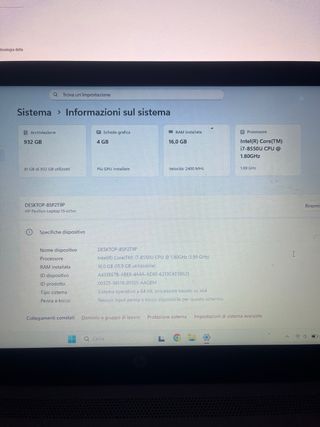 HP Pavilion i7 / 16GB RAM / SSD 1TB /batteria nuov