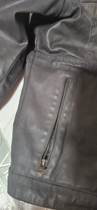 Chaqueta Moto  Hombre Marrón envejecida.