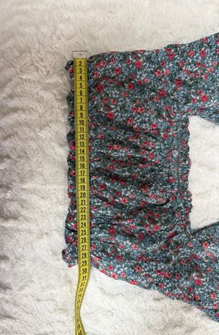 Top floral verde y rojo talla única