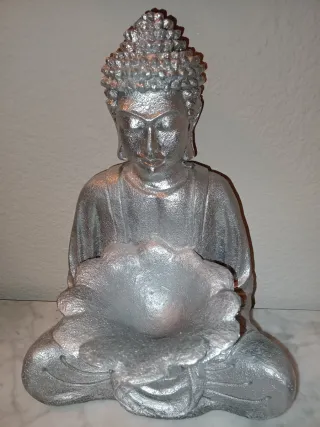 Figura Buda Plata Portavelas