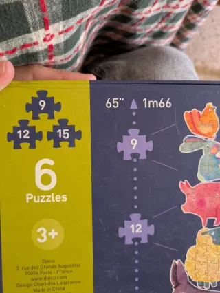 Puzzle Djeco 6 Piezas Gigante Animales Granja