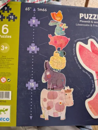 Puzzle Djeco 6 Piezas Gigante Animales Granja