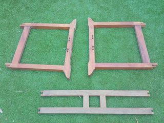 Conjunto 2 sillas plegables + mesa de madera