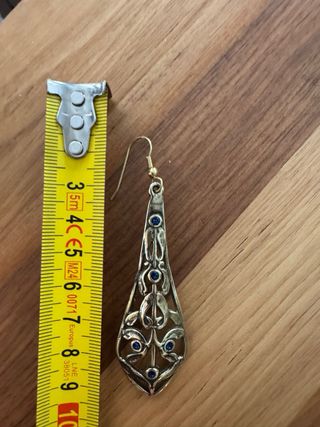 Pendientes Vintage estilo Art Nouveau de latón.