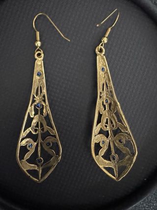 Pendientes Vintage estilo Art Nouveau de latón.