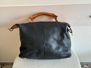 Borsa Tommy Hilfiger Pelle Nera e Cuoio