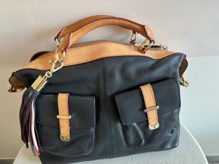 Borsa Tommy Hilfiger Pelle Nera e Cuoio