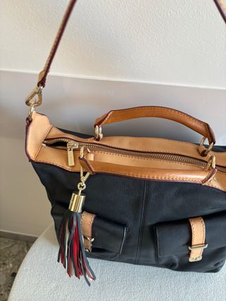 Borsa Tommy Hilfiger Pelle Nera e Cuoio