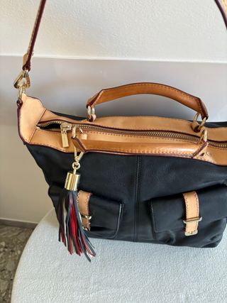 Borsa Tommy Hilfiger Pelle Nera e Cuoio