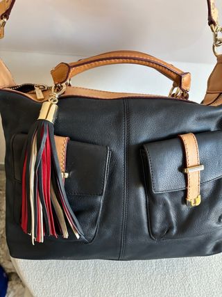 Borsa Tommy Hilfiger Pelle Nera e Cuoio