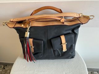 Borsa Tommy Hilfiger Pelle Nera e Cuoio