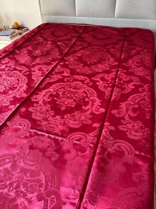 Colcha Damasco Bordeaux 200x220 c/Franjas