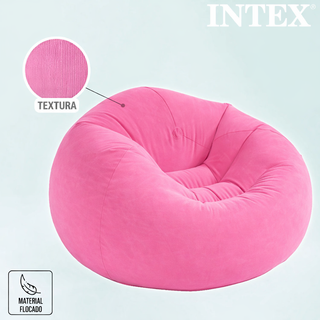 Sofá Puff Hinchable Intex Rosa