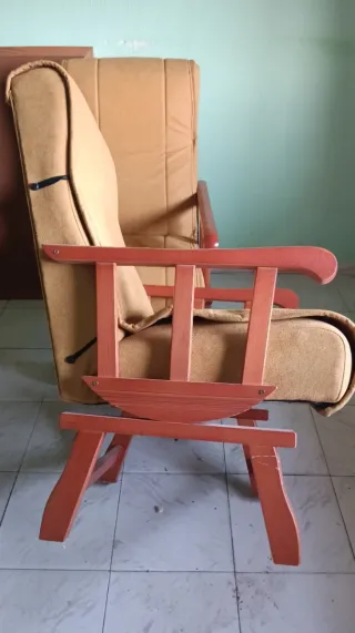 Pareja de balancines de tela y madera