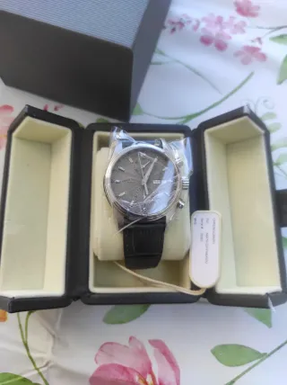 Cronografo Armand Nicolet Uomo Nero Argento