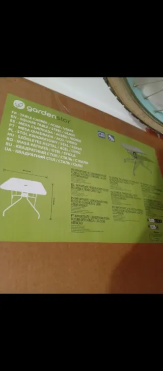 Mesa Cuadrada Gardenstar Acero/Vidrio