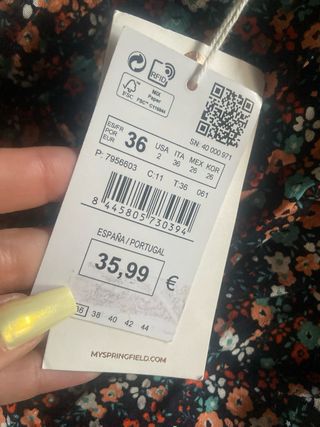 Vestido Springfield floral manga larga