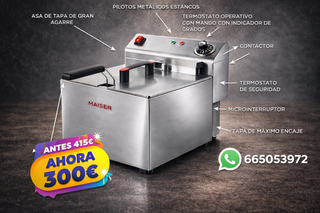 Freidora Eléctrica MAISER 8Lt SIN GRIFO  SPAIN