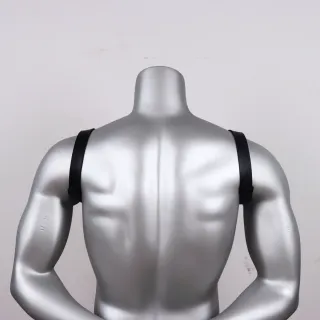 Harness uomo pelle nera lgbtq+ bretelle sexy tecno