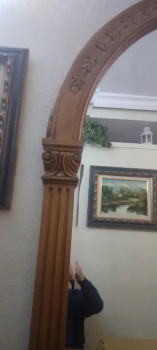 Consola recibidor madera tallada