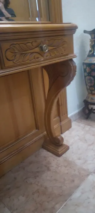 Consola recibidor madera tallada
