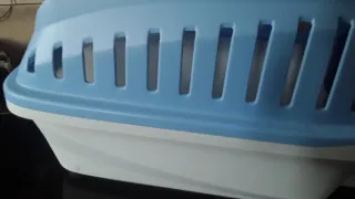 Transportín para mascotas azul y blanco