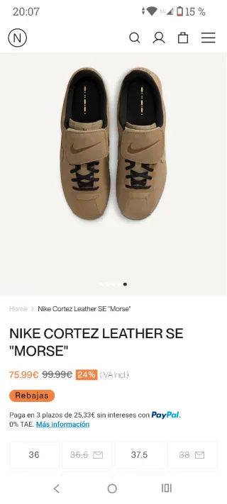 Nike Cortez Piel Talla 44.5 Beige