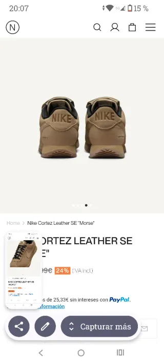 Nike Cortez Piel Talla 44.5 Beige