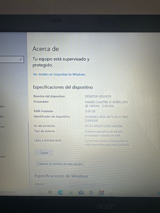 Acer Aspire ES 15 i5 impecable