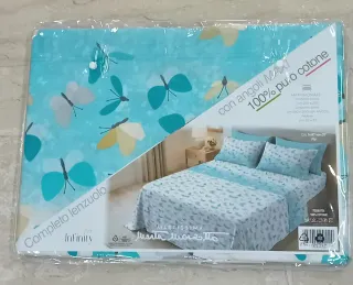 Completo Lenzuola Matrimoniale 100% Cotone