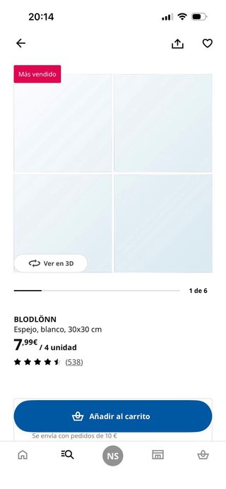 Espejos decorativos IKEA BLODLÖNN (2 unidades)