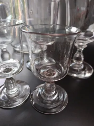 Juego copas cristal antiguas y jarra