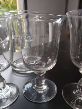 Juego copas cristal antiguas y jarra