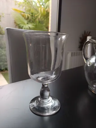 Juego copas cristal antiguas y jarra