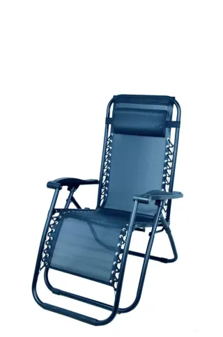 Sdraio con poggiatesta blu/nera