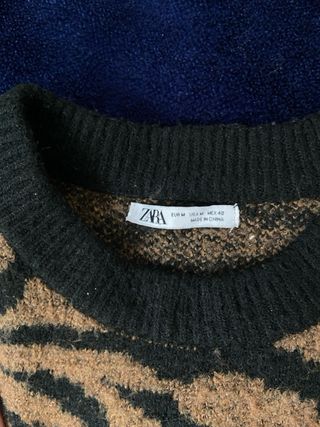 Jersey Zara estampado cebra marrón y negro