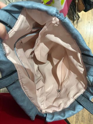 Bolso imitación piel azul