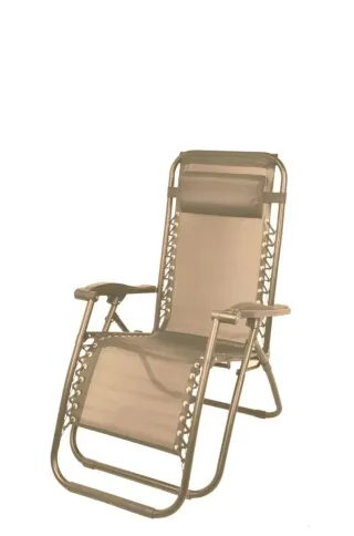 Sdraio relax beige/grigio con poggiatesta