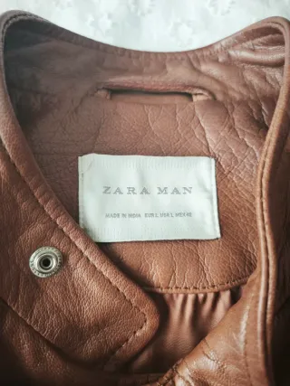 Cazadora de piel de Zara