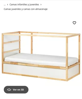 Cama alta juvenil con almacenaje