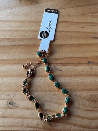 Pulsera Lovisa Oro y Piedras Verdes