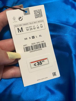 Vestido satinado Zara azul